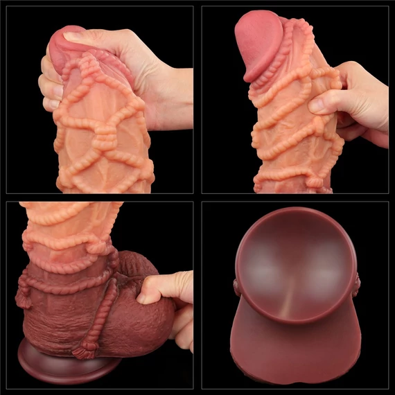 10.5'' Dual Layered Platinum Silicone Cock