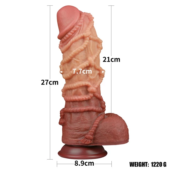 10.5'' Dual Layered Platinum Silicone Cock